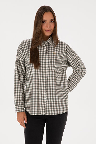 U.S. Polo Assn. Kadın Koyu Yeşil Uzun Kollu Gömlek 50316679-VR079