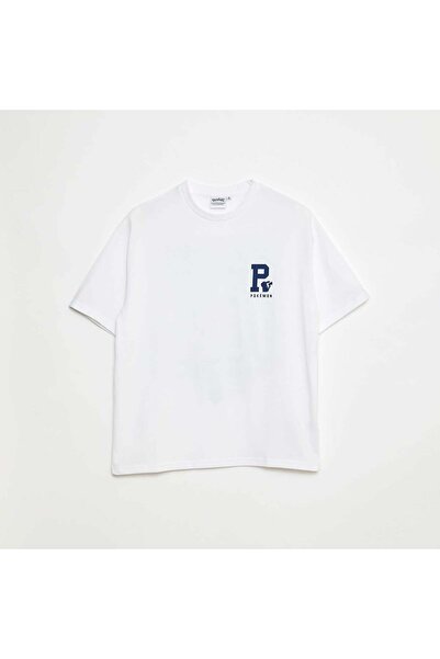 KIABI Pikachu 'PokÃ©mon' Reversible Print Short-Sleeve T-Shirt WHITE