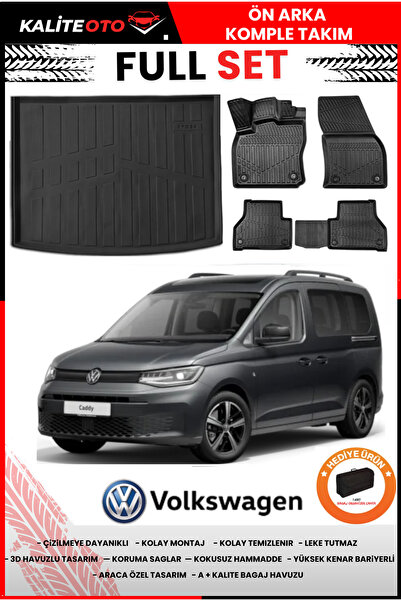 ko kaliteoto Volkswagen Caddy 2025 Model Bagaj Havuzu+Paspas Takımı Full Set+...