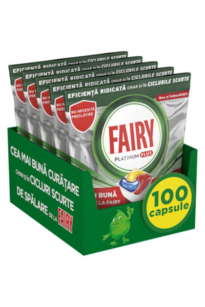 Fairy Dishwasher Detergent Capsules Platinum Plus Anti-Dull, 100 washes