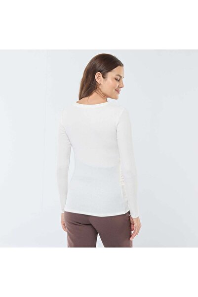 KIABI Ribbed maternity T-shirt WHITE