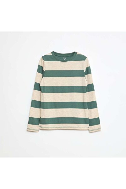 KIABI تي شيرت مخطط باللون الأخضر