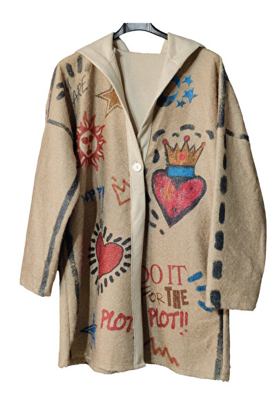 OEM Queen cream women's hooded coat