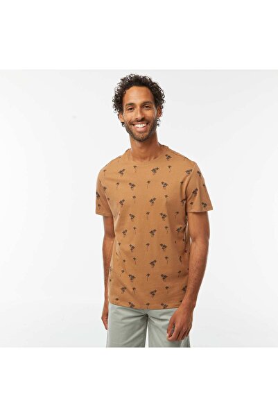 KIABI تي شيرت بني مطبوع بأكمام قصيرة