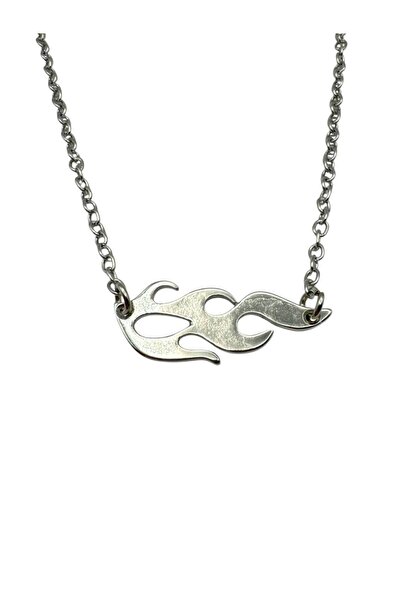 Herşey Nota Flame Design Unisex Necklace – Modern and Bold Design with 60 cm Chain