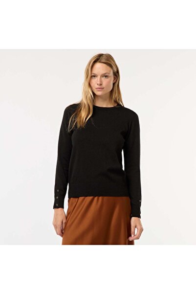 KIABI Round neck lightweight knitted sweater BLACK