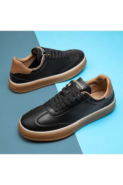 BMoD Pantofi casual bărbătești negri cu șireturi MOD14023