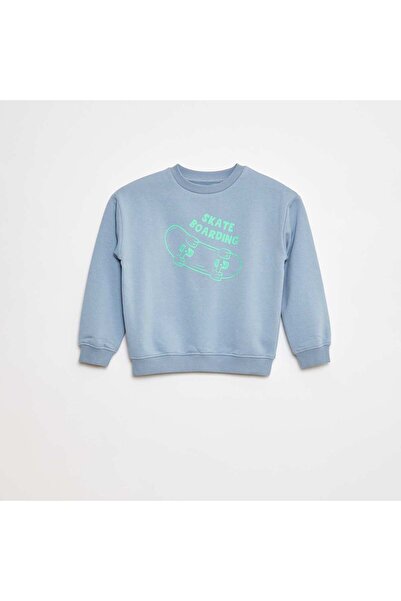 KIABI Printed loose-fit sweatshirt BLUE