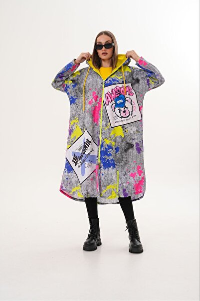 auzou eveil Kadın renkli standart beden yağmurluk