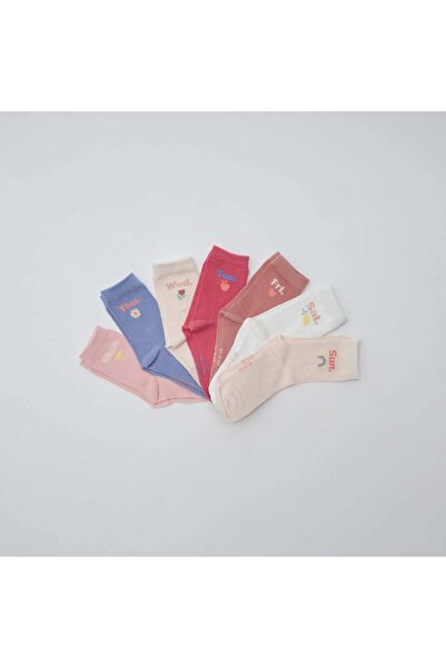 KIABI عبوة من 7 أزواج من الجوارب الطويلة باللون الوردي