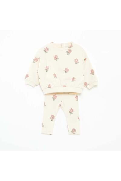 KIABI طقم رياضي مكون من سويت شيرت وبنطال ضيق - طقم من قطعتين باللون الوردي