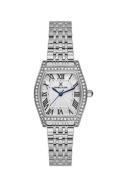 Daniel Klein ساعة نسائية فاخرة من الفولاذ المقاوم للصدأ باللون الفضي DK.1.14106-1