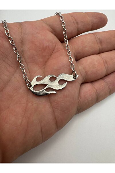 Herşey Nota Flame Design Unisex Necklace – Modern and Bold Design with 60 cm Chain