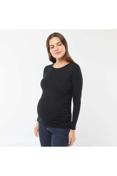 KIABI Ribbed maternity T-shirt BLACK