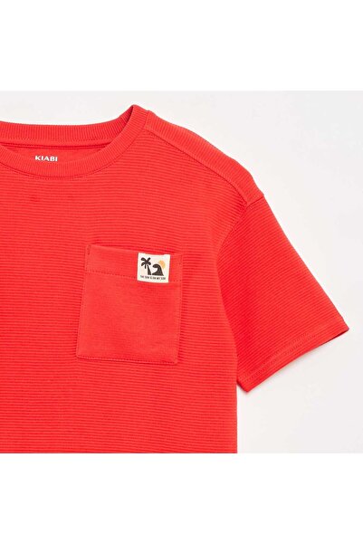 KIABI Ottoman knit T-shirt RED