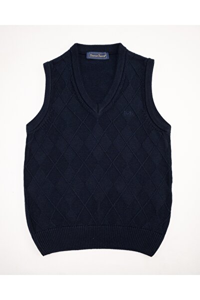 Doctor junior Erkek Çocuk Baklava Desenli Lacivert Okul Süveter