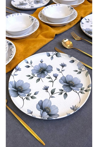 ers erbaşlar LEXI 18 Parça 6 Kişilik Lüx Yemek Takımı Seti Yemek Seti