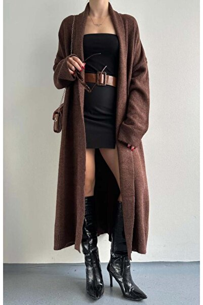 Lavanta Tekstil Th2310006 - Open Front Shawl Collar Cardigan