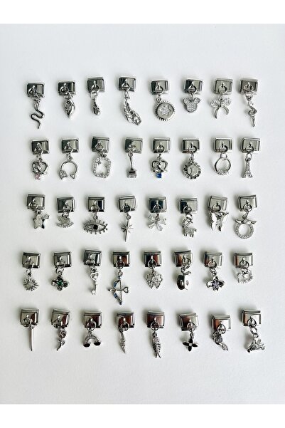 Fynbos 3 Pcs Random Stainless Steel 9mm Italian Charm Bracelet Compatible Dangle Charm