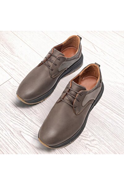 BMoD Pantofi casual bărbătești din piele gri MOD10646