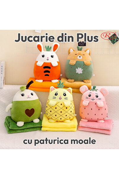 RCO Jucarie Plus Multifunctionala 3 in 1 - Jucarie, perna si paturica pufoasa, 35 cm, WJ6209C