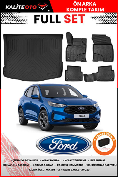 ko kaliteoto Ford Kuga 2021-2022-2023-2024-2025 Model Bagaj Havuzu+Paspas Tak...