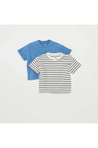 KIABI Pack of 2 short-sleeved T-shirts with round neck WHITE