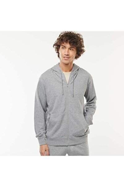 KIABI Zip-up sweatshirt fabric hoodie GREY