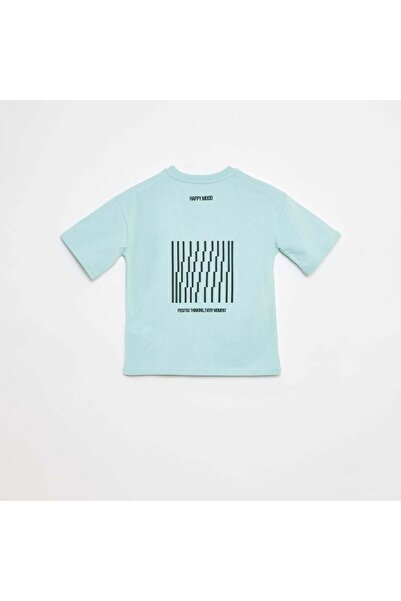 KIABI Printed slogan T-shirt BLUE