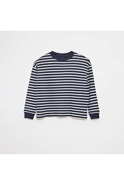 KIABI Knit sweater with all-over striped pattern BLUE