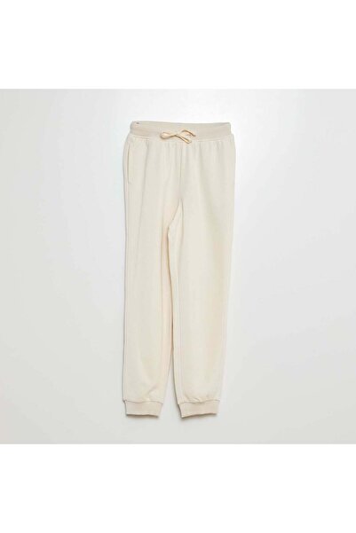 KIABI بنطلون رياضي من قماش سويت شيرت خفيف الوزن باللون الأبيض