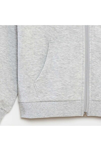 KIABI Plain zip-up hooded sweatshirt GREY