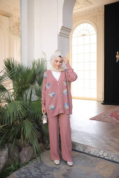 Still Butik Elif Yılmaz Sude Triko Hırka Pantolon Takım Tesettür Kadın Giyim ST2198