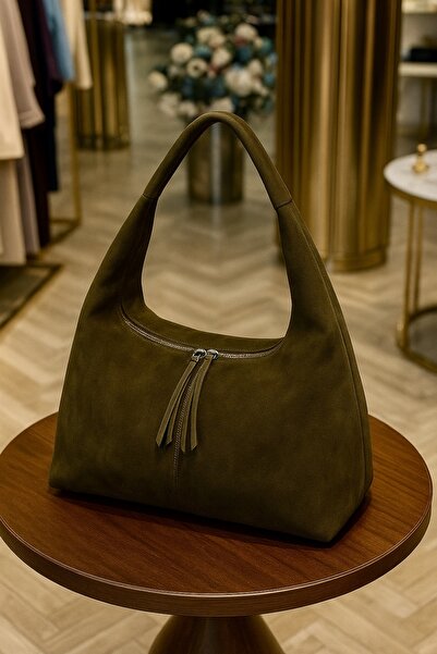 ESTUTE Luxe Suede Hobo Omuz Çantası