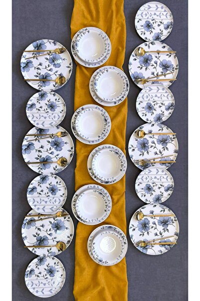 ers erbaşlar LEXI 24 Parça 6 Kişilik Lüx Yemek Takımı Seti Yemek Seti