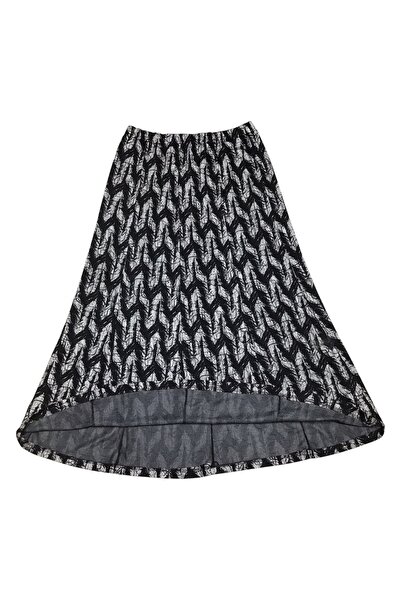 ECE GİYİM Women's Elastic Waist Patterned Fish Skirt