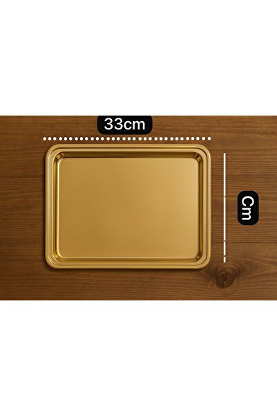 ALMASA صينية تقديم ذهبي فاخر مقاس33*23سم