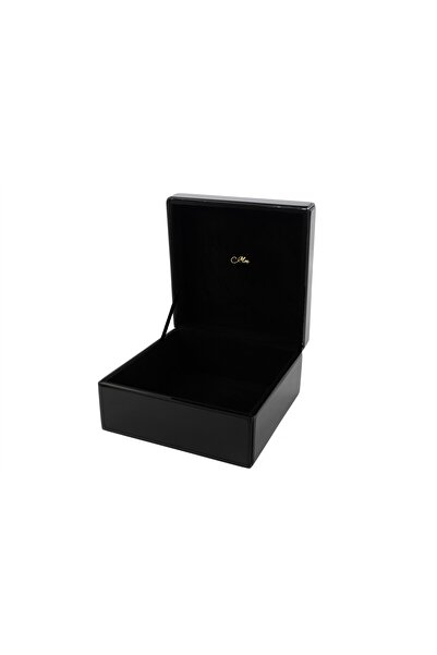 Mikasa Moor Marble Patterned Black Glass Box 22X22X12Cm