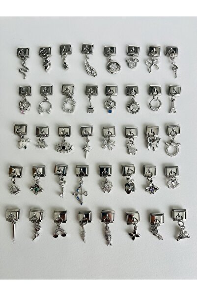 Fynbos 3 Pcs Random Stainless Steel 9mm Italian Charm Bracelet Compatible Dangle Charm