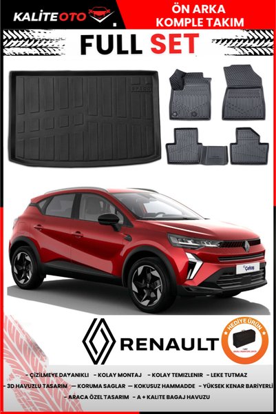 ko kaliteoto Renault Captur 2025 Model Alt Bagaj Havuzu+Paspas Takımı Full Se...