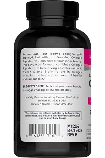 Neocell Super Collagen Peptides + Vitamin C & Biotin, 270 Tablets