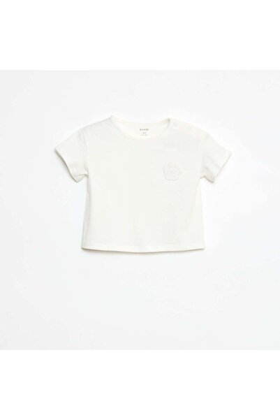 KIABI Jersey T-shirt with press-stud opening on the shoulder WHITE