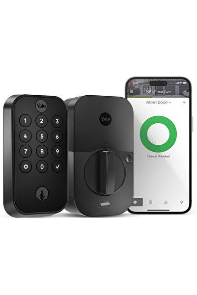 Yale Security Assure Lock 2 Deadbolt, Black Suede Keyed Smart Entry Door Lock with Wi-Fi Connected K