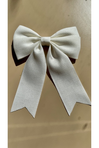 Kirpi toka Ecru Color Clip-On Linen Look Hair Clip 16cm X 18cm