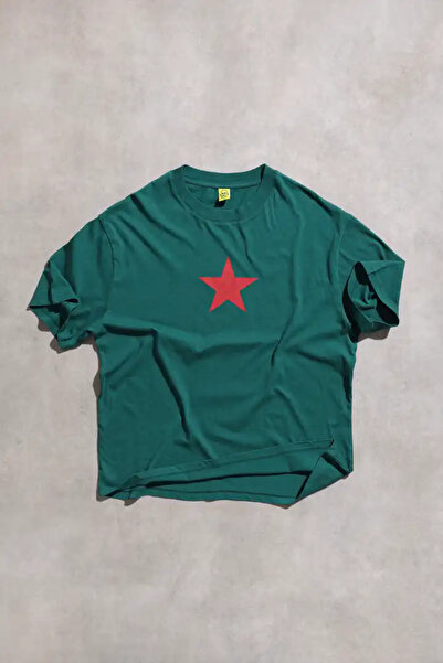 Overdrive "The Clash" Yeşil Retro Unisex Oversize Kısa Kol Tshirt