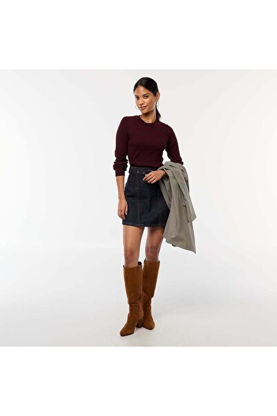 KIABI Long-sleeved ribbed sweater RED