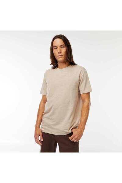 KIABI Short-sleeved textured knit T-shirt BEIGE