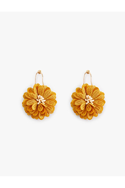 Koton Women's Yellow Floral Earrings
