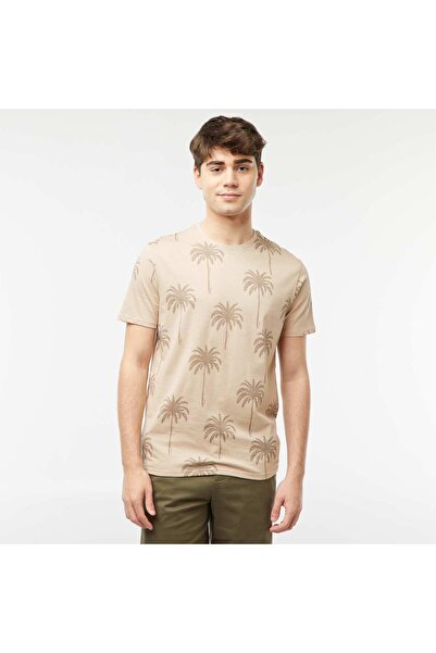 KIABI Palm tree printed T-shirt BEIGE