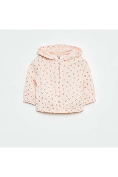 KIABI هودي بسحاب منقوش باللون الوردي
